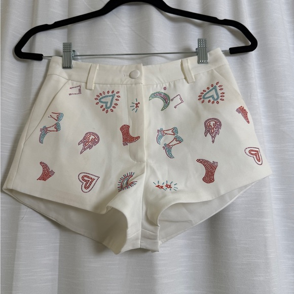 Nasty Gal Rhinestone Western Vest & Shorts Festival Stagecoach Outfit | Size 2 - Picture 11 of 17